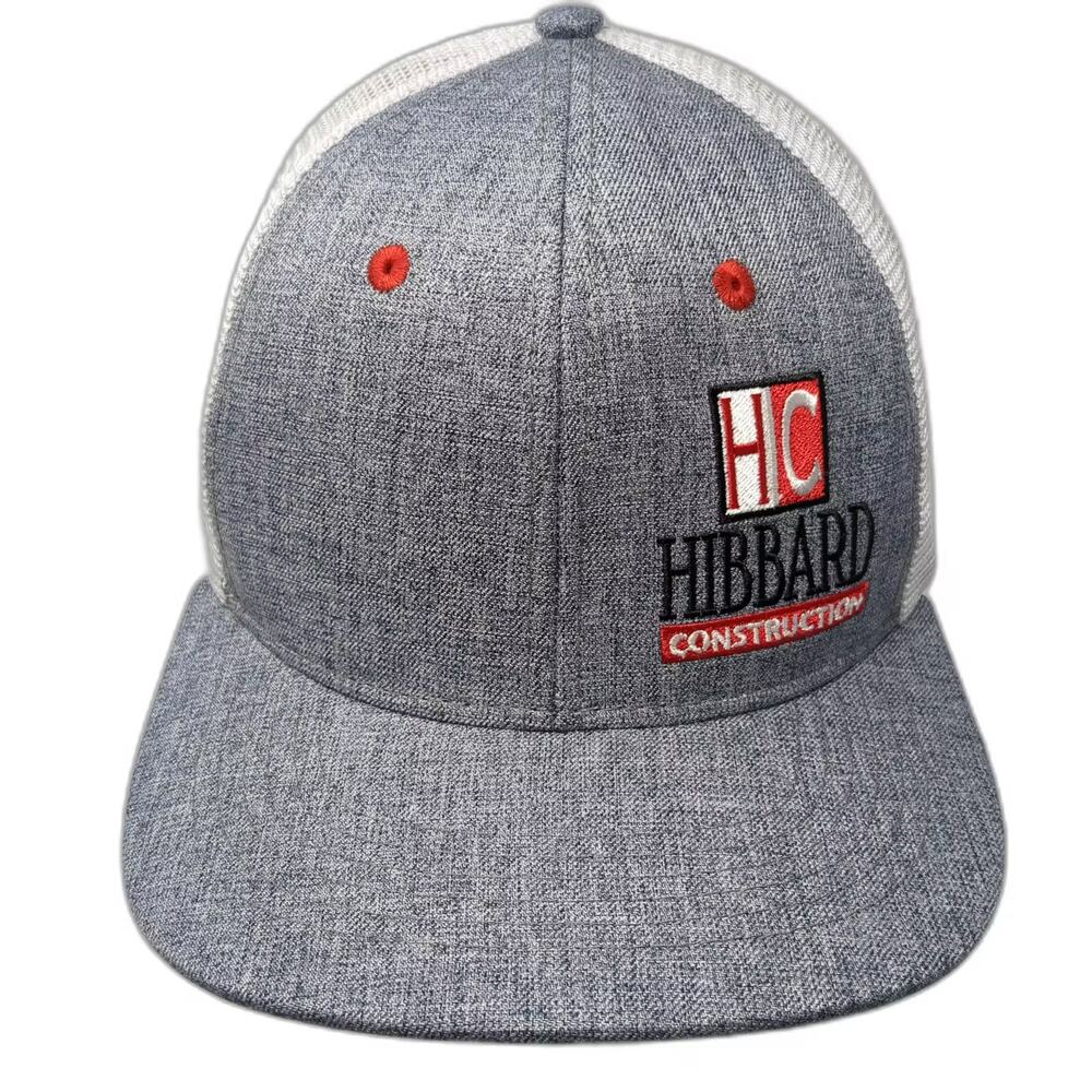 Vie Hibbard Construction Gray White Trucker Hat One Size Adjustable Embroidered